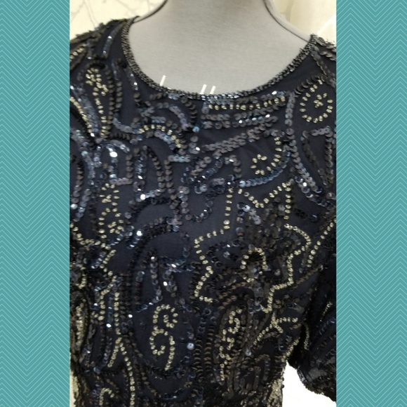 Michel Antoni Floral Sequined Beaded Silk Tunic - Picture 2 of 6